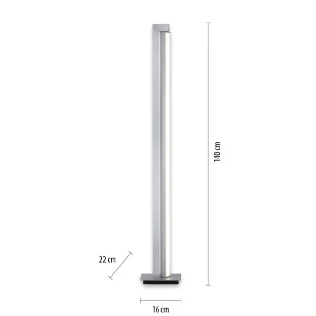 Paul Neuhaus PURE Lines Floor LED Stehleuchte diamond (alu) dimmbar drehbar Schalter