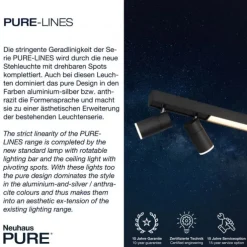 Paul Neuhaus PURE Lines Spot LED Strahler graphite dimmbar drehbar CCT