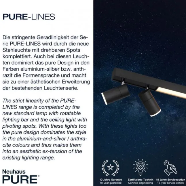 Paul Neuhaus PURE Lines Spot LED Strahler graphite dimmbar drehbar CCT