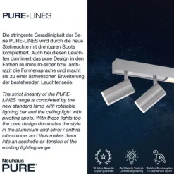 Paul Neuhaus PURE Lines Spot LED Strahler aluminium dimmbar drehbar CCT