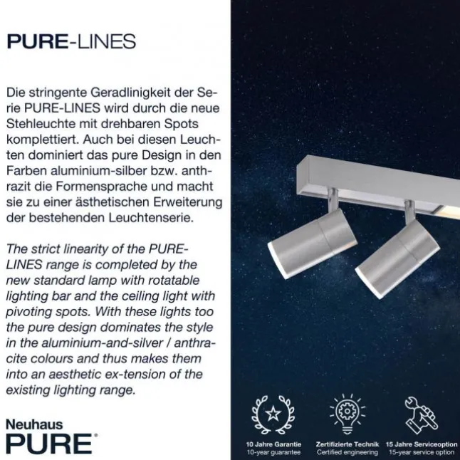 Paul Neuhaus PURE Lines Spot LED Strahler aluminium dimmbar drehbar CCT