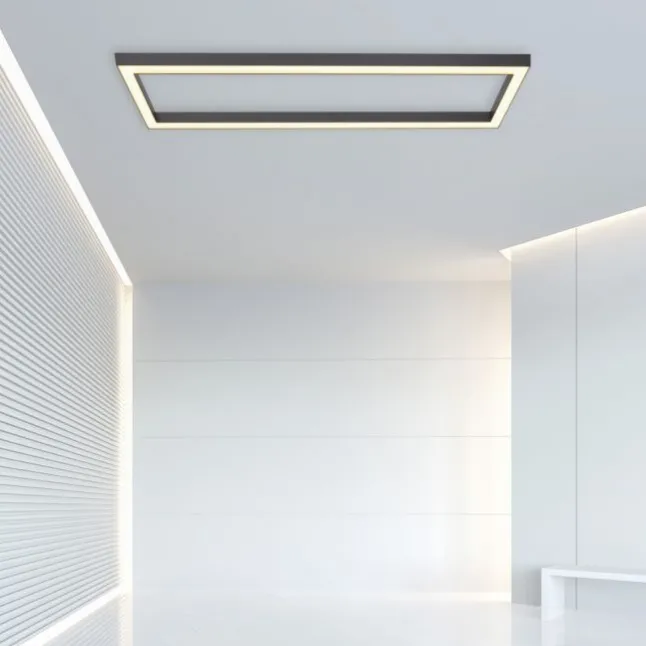 Paul Neuhaus PURE Lines Square LED Deckenleuchte graphite Frame 110x30cm dimmbar