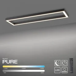 Paul Neuhaus PURE Lines Square LED Deckenleuchte graphite Frame 110x30cm dimmbar