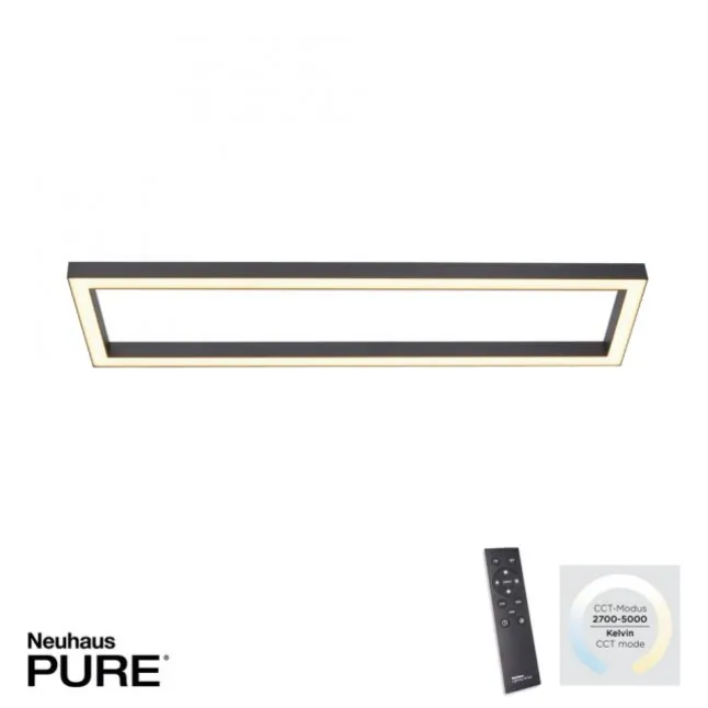 Paul Neuhaus PURE Lines Square LED Deckenleuchte graphite Frame 110x30cm dimmbar