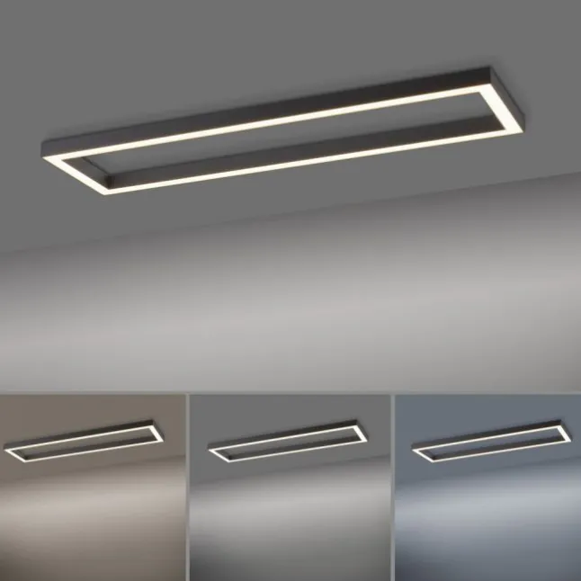 Paul Neuhaus PURE Lines Square LED Deckenleuchte graphite Frame 110x30cm dimmbar