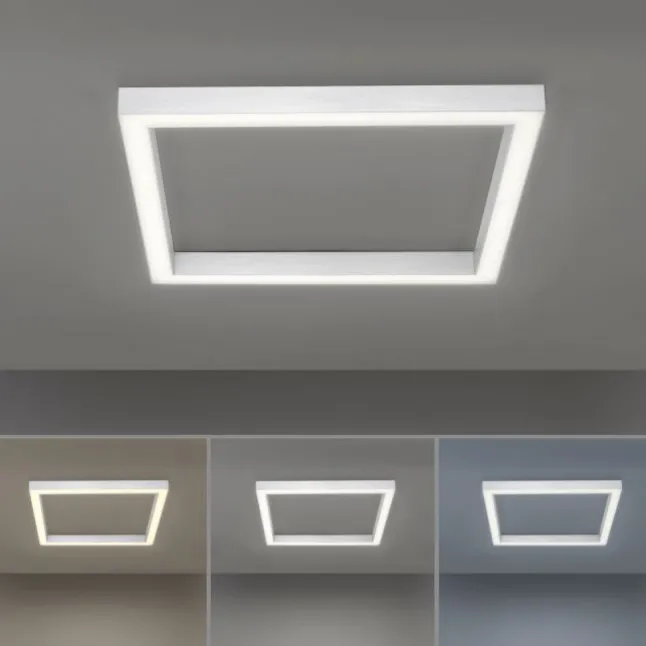 Paul Neuhaus PURE Lines Square LED Deckenleuchte diamond (alu) 55x55cm dimmbar