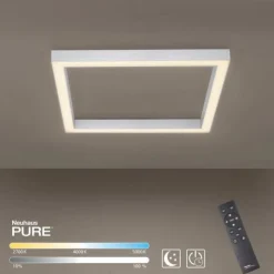 Paul Neuhaus PURE Lines Square LED Deckenleuchte diamond (alu) 55x55cm dimmbar