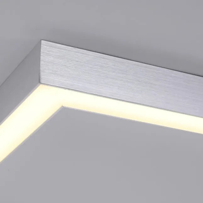 Paul Neuhaus PURE Lines Square LED Deckenleuchte diamond, (alu) Frame 110x30cm dimmbar