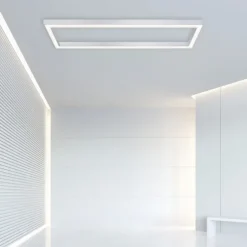 Paul Neuhaus PURE Lines Square LED Deckenleuchte diamond, (alu) Frame 110x30cm dimmbar