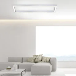 Paul Neuhaus PURE Lines Square LED Deckenleuchte diamond, (alu) Frame 110x30cm dimmbar