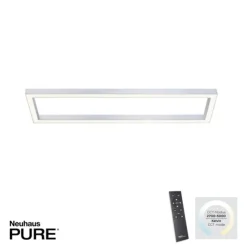 Paul Neuhaus PURE Lines Square LED Deckenleuchte diamond, (alu) Frame 110x30cm dimmbar