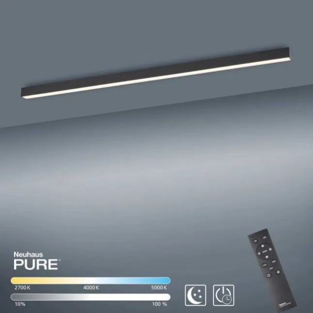 Paul Neuhaus PURE Lines Straight LED Deckenleuchte graphite lineares Design dimmbar