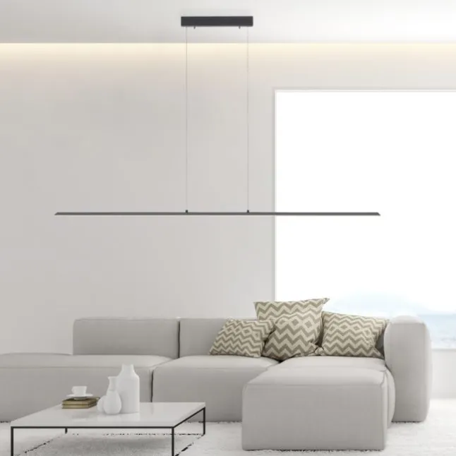 Paul Neuhaus PURE Lite LED Pendelleuchte graphite 160x6x120cm CCT dimmbar