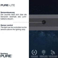 Paul Neuhaus PURE Lite LED Pendelleuchte graphite 160x6x120cm CCT dimmbar