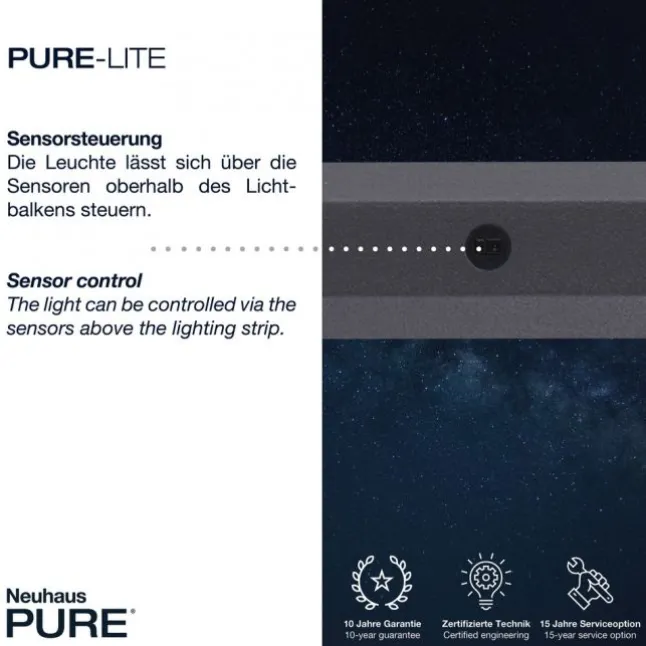 Paul Neuhaus PURE Lite LED Pendelleuchte graphite 160x6x120cm CCT dimmbar