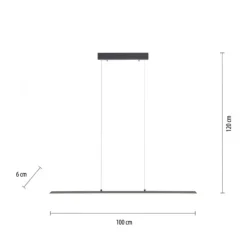 Paul Neuhaus PURE Lite LED Pendelleuchte graphite 100x6x120cm CCT dimmbar