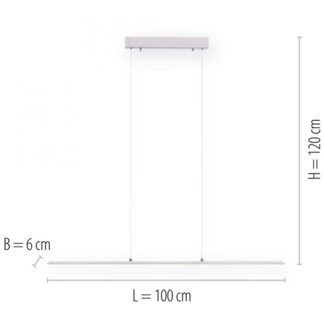 Paul Neuhaus PURE Lite LED Pendelleuchte diamond 100x6x120cm CCT dimmbar