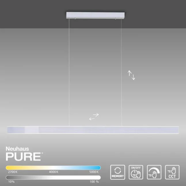 Paul Neuhaus PURE Lume LED Pendelleuchte diamond ( alu) CCT Sensordimmer