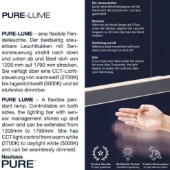 Paul Neuhaus PURE Lume LED Pendelleuchte diamond ( alu) CCT Sensordimmer