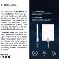 Paul Neuhaus PURE Mira Deckenleuchte diamond (alu) 2 flammig dimmbar CCT Memory