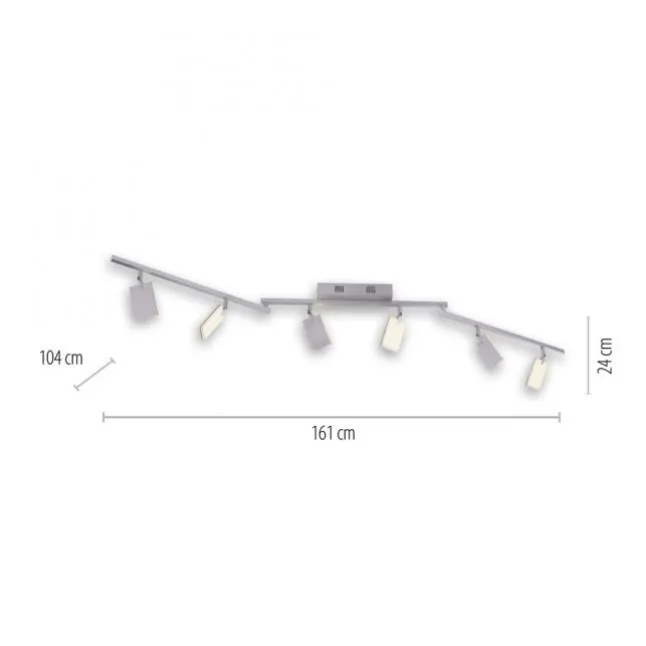 Paul Neuhaus PURE Mira LED Deckenleuchte diamond (alu) 6 flammig dimmbar CCT