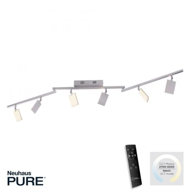 Paul Neuhaus PURE Mira LED Deckenleuchte diamond (alu) 6 flammig dimmbar CCT