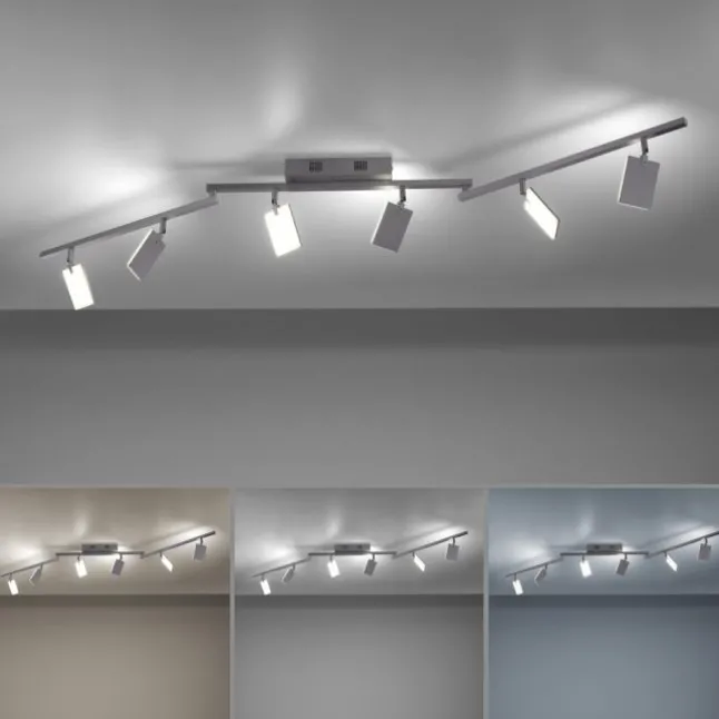 Paul Neuhaus PURE Mira LED Deckenleuchte diamond (alu) 6 flammig dimmbar CCT