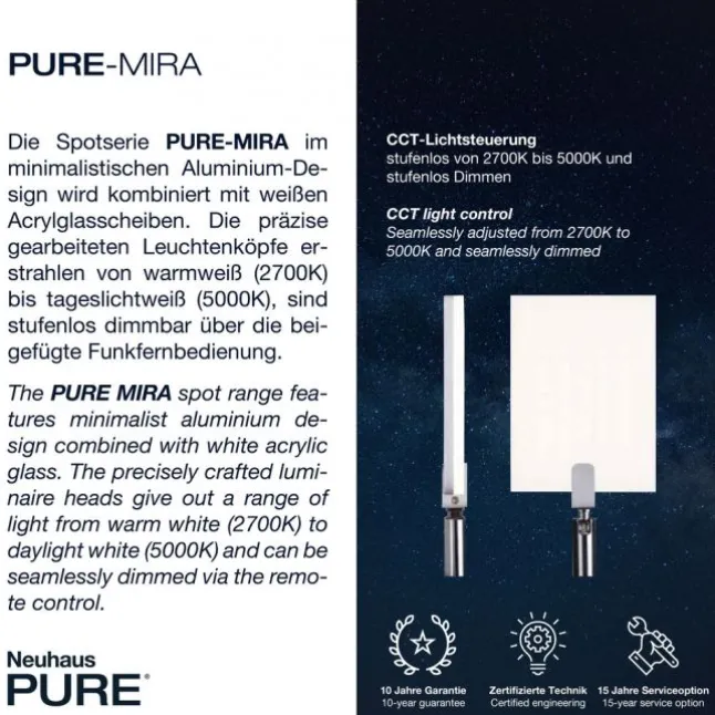 Paul Neuhaus PURE Mira LED Deckenleuchte diamond (alu) 6 flammig dimmbar CCT