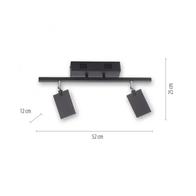 Paul Neuhaus PURE Mira LED Deckenleuchte black-pearl 2 flammig dimmbar CCT Memory