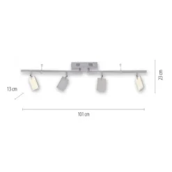 Paul Neuhaus PURE Mira LED Deckenleuchte diamond (alu) 4 flammig dimmbar CCT Memory