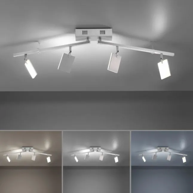 Paul Neuhaus PURE Mira LED Deckenleuchte diamond (alu) 4 flammig dimmbar CCT Memory