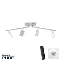 Paul Neuhaus PURE Mira LED Deckenleuchte diamond (alu) 4 flammig dimmbar CCT Memory