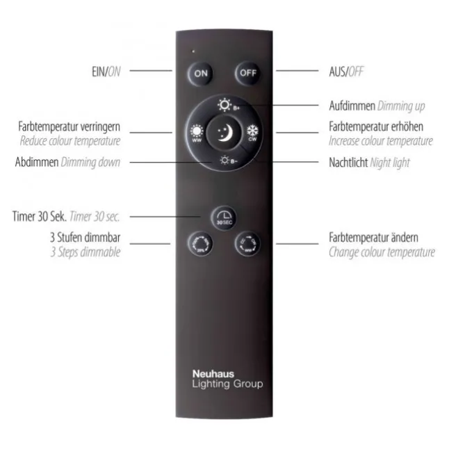 Paul Neuhaus PURE Mira LED Deckenleuchte black pearl 6 flammig dimmbar CCT Memory