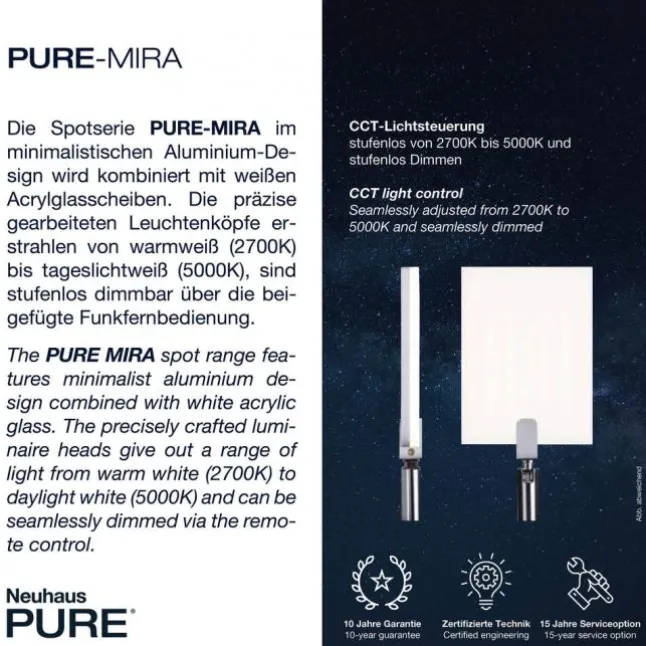 Paul Neuhaus PURE Mira LED Deckenleuchte black pearl 6 flammig dimmbar CCT Memory