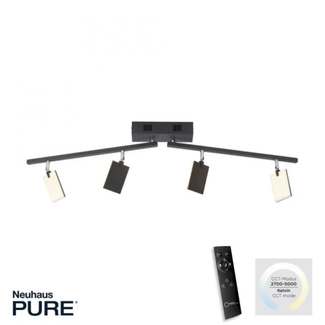 Paul Neuhaus PURE Mira LED Deckenleuchte black pearl 4 flammig dimmbar CCT Memory