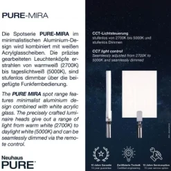 Paul Neuhaus PURE Mira LED Deckenleuchte black pearl 4 flammig dimmbar CCT Memory