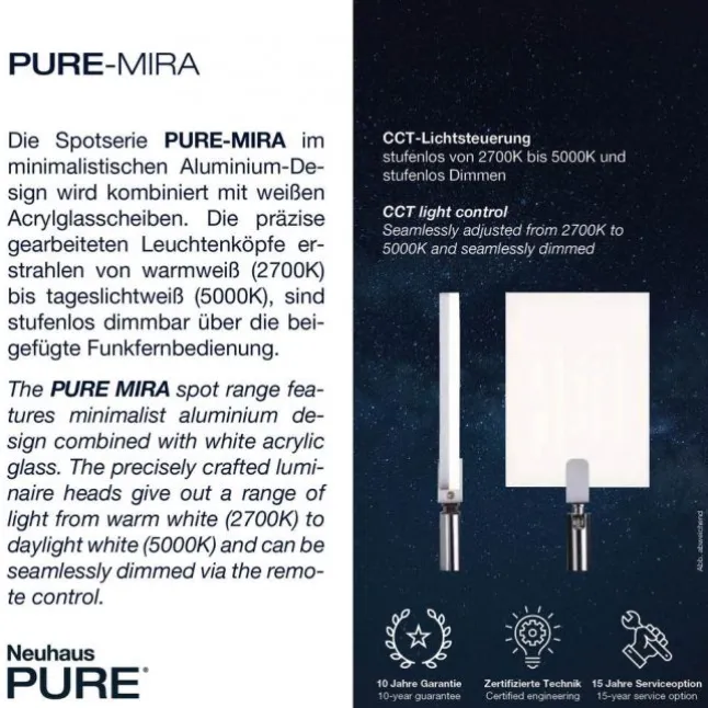 Paul Neuhaus PURE Mira LED Deckenleuchte black pearl 4 flammig dimmbar CCT Memory