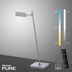 Paul Neuhaus PURE Mira LED Tischleuchte aluminium dimmbar Schreibtischlampe