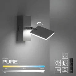 Paul Neuhaus PURE Mira LED Wandleuchte diamond (alu) 1 flammig drehbar dimmbar