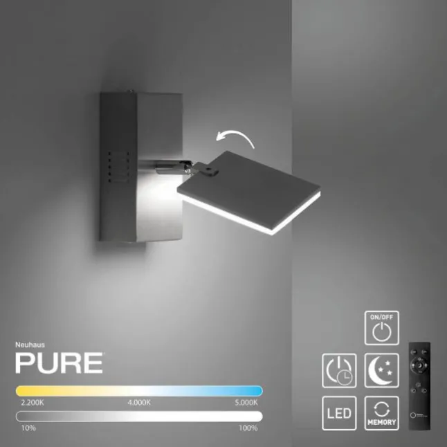 Paul Neuhaus PURE Mira LED Wandleuchte diamond (alu) 1 flammig drehbar dimmbar