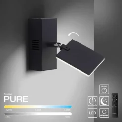 Paul Neuhaus PURE Mira LED Wandleuchte black pearl 1 flammig drehbar dimmbar