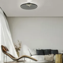 Paul Neuhaus PURE Moon Deckenleuchte platin (grau) dimmbar Wohnzimmer Küche