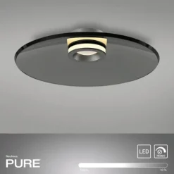 Paul Neuhaus PURE Moon Deckenleuchte platin (grau) dimmbar Wohnzimmer Küche