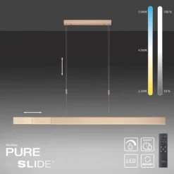 Paul Neuhaus PURE Moto e-SLIDE® imperial gold elektrisch ausfahrbar Pendelleuchte