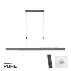 Paul Neuhaus PURE Moto e-SLIDE® platin (grau) elektrisch ausfahrbar Pendelleuchte