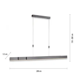 Paul Neuhaus PURE Moto e-SLIDE® platin (grau) elektrisch ausfahrbar Pendelleuchte