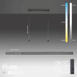 Paul Neuhaus PURE Moto e-SLIDE® platin (grau) elektrisch ausfahrbar Pendelleuchte