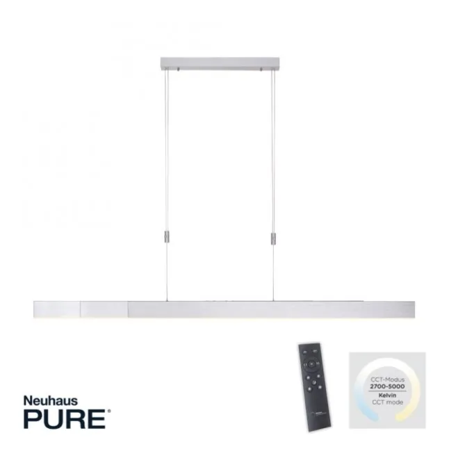 Paul Neuhaus PURE Moto e-SLIDE® diamond (alu) elektrisch ausfahrbar Pendelleuchte