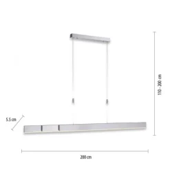 Paul Neuhaus PURE Moto e-SLIDE® diamond (alu) elektrisch ausfahrbar Pendelleuchte