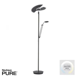 Paul Neuhaus PURE Mutil LED Deckenfluter graphite Leselicht dimmbar
